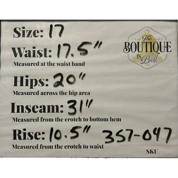 Soundgirl Jeans Juniors 17 Blue Bootcut Studs Bling Thick Stitch Fluer De Lis - Picture 14 of 16